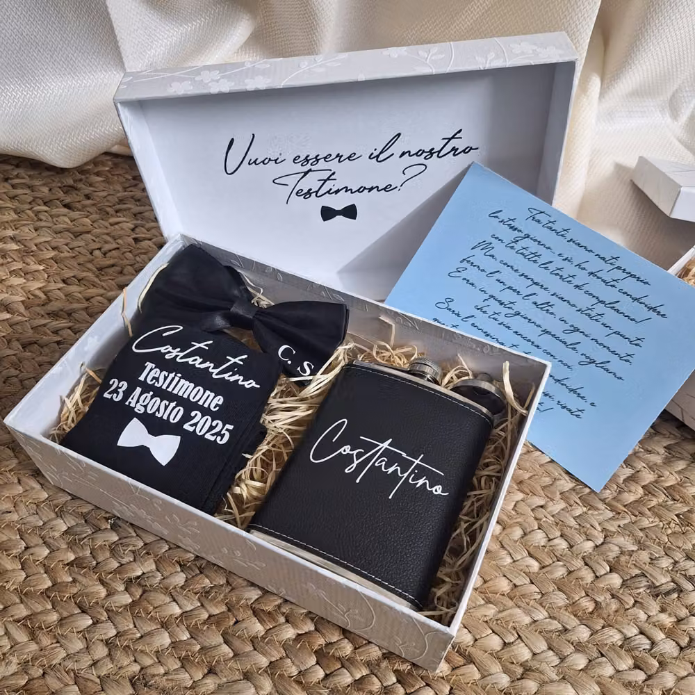 Box Testimone Classica · Papillon, Fiaschetta e Calzini