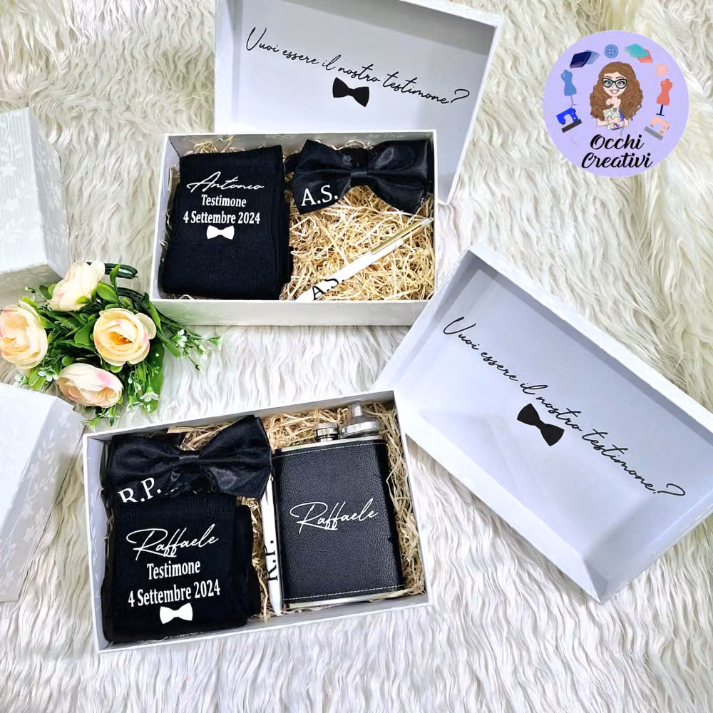 Box Testimone Classica · Calzini, Papillon e Penna