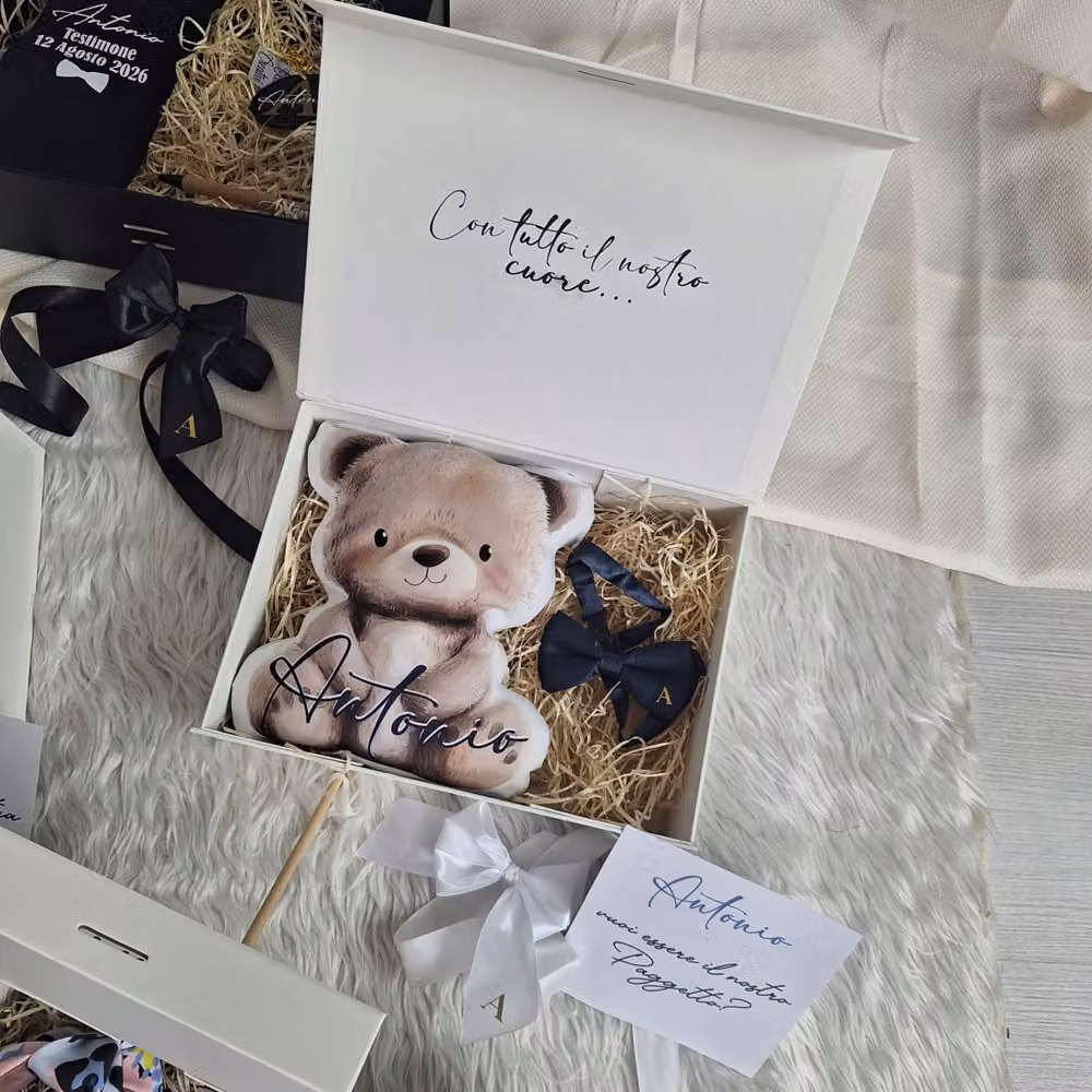 Box Paggetto · Cuscino e Papillon